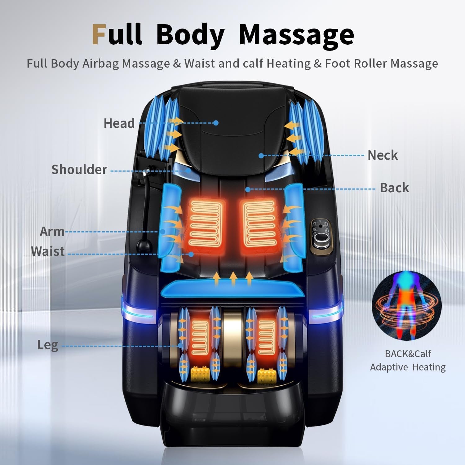 Full Body Zero Gravity Massage Chair, 51'' SL Track with 3 Levels Zero Gravity & Body Scan, 20 Auto Massage Programs, 3D Shiatsu Deep Tissue Massage, Foot Rollers, Airbag, Heating, Yoga Stretch