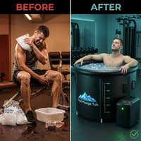 Cold Plunge Tub, 248 Gallon, 1 Horsepower, Heavy-Duty Ice Bath Tub for Athletes with Hot & Cold, Portable Inflatable Plunge Chiller with Water Treatment Kit, Immersion Therapy, Wifi (Black, 1 Set) — Before & After