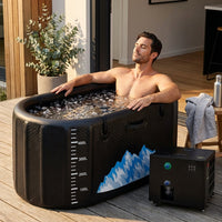 Cold Plunge Tub, 248 Gallon, 1 Horsepower, Heavy-Duty Ice Bath Tub for Athletes with Hot & Cold, Portable Inflatable Plunge Chiller with Water Treatment Kit, Immersion Therapy, Wifi (Black, 1 Set) — Lifestyle