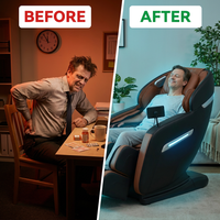Full Body Massage Chair Zero Gravity 3D Shiatsu Recliner Sl-Track Heat, AI Voice — Before & After