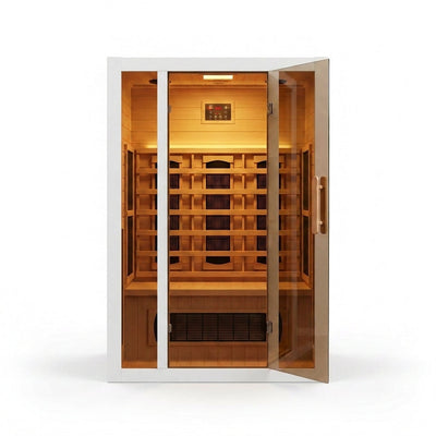 Home Infrared Sauna Built for Daily Wellness, Hemlock Wood, Low EMF Carbon Heaters, Bluetooth Speaker