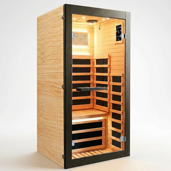 Infrared Sauna 1 Person Far Infrared Sauna Low EMF Indoor Sauna with Starry Light Ceiling Speakers Personal Dry Sauna for Home Gym Spa Fast Heating Easy Assembly 30.7X 30.7X62.2 — Studio Shot