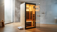 Infrared Sauna 1 Person Far Infrared Sauna Low EMF Indoor Sauna with Starry Light Ceiling Speakers Personal Dry Sauna for Home Gym Spa Fast Heating Easy Assembly 30.7X 30.7X62.2 — Lifestyle
