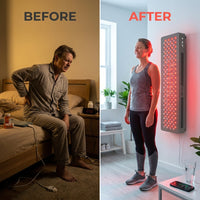 Red Light Therapy Panel Device – Large Panel, 660Nm Red & 850Nm near Infrared Light Therapy, LED Light Therapy Lamp, 200 Leds, Timer, Hanging Kit Included – HG1000 — Before & After