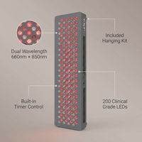 Red Light Therapy Panel Device – Large Panel, 660Nm Red & 850Nm near Infrared Light Therapy, LED Light Therapy Lamp, 200 Leds, Timer, Hanging Kit Included – HG1000 — infographic