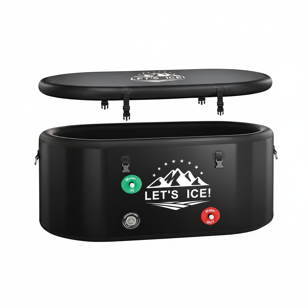 Inflatable Ice Bath Tub for Athletes – 216-Gallon Cold Plunge Tub with Insulated Lid, Full-Body Stretch Design, Insulated & Water Chiller Compatible, Portable for Indoor & Outdoor Recovery