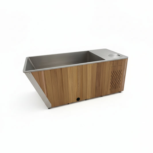 Wood/Stainless Steel Plunge Pool With Integrated Chiller/Heater